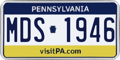 PA license plate MDS1946