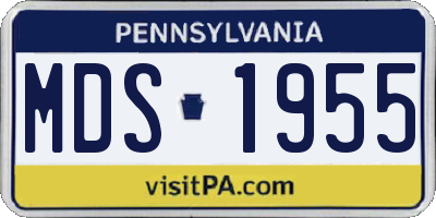 PA license plate MDS1955