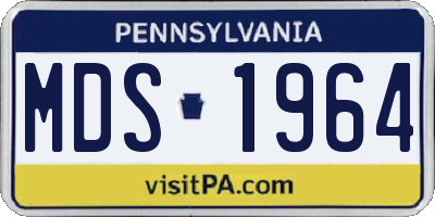 PA license plate MDS1964
