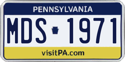 PA license plate MDS1971