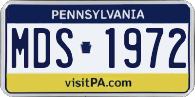PA license plate MDS1972