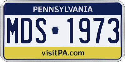 PA license plate MDS1973
