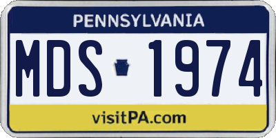 PA license plate MDS1974
