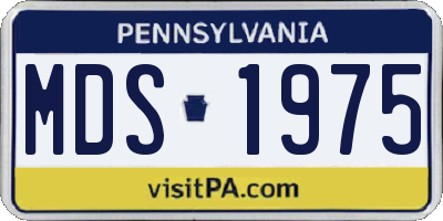 PA license plate MDS1975