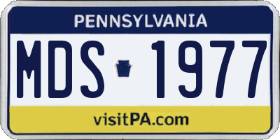 PA license plate MDS1977
