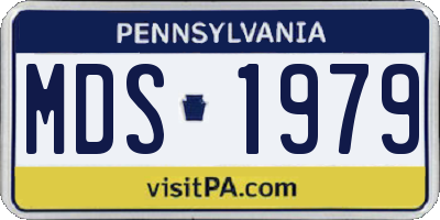 PA license plate MDS1979