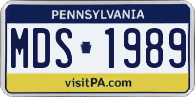 PA license plate MDS1989
