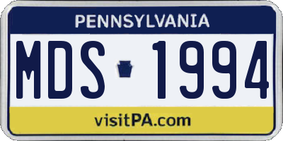 PA license plate MDS1994