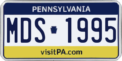 PA license plate MDS1995