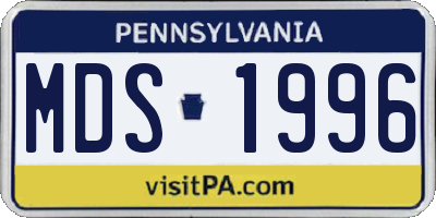 PA license plate MDS1996