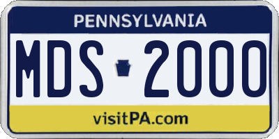 PA license plate MDS2000