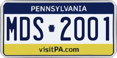 PA license plate MDS2001