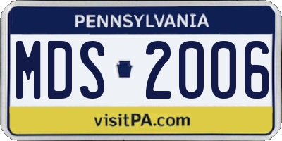 PA license plate MDS2006