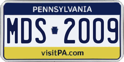 PA license plate MDS2009