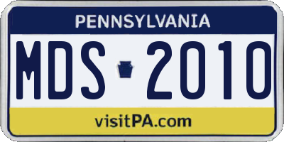 PA license plate MDS2010