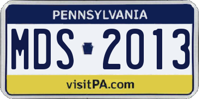 PA license plate MDS2013