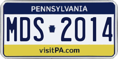 PA license plate MDS2014