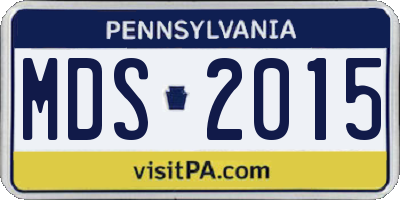 PA license plate MDS2015