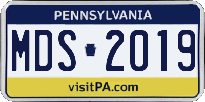 PA license plate MDS2019