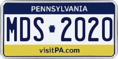 PA license plate MDS2020