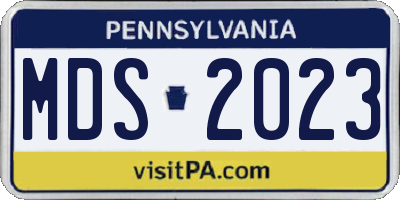 PA license plate MDS2023