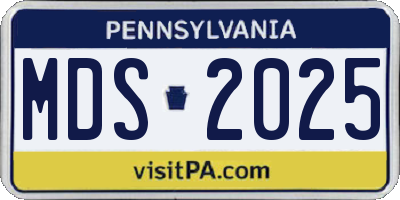 PA license plate MDS2025