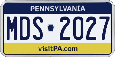 PA license plate MDS2027