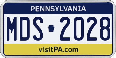 PA license plate MDS2028