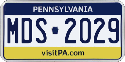 PA license plate MDS2029