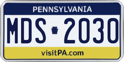 PA license plate MDS2030