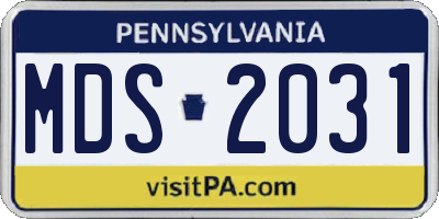 PA license plate MDS2031