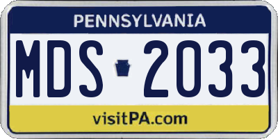PA license plate MDS2033