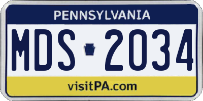 PA license plate MDS2034