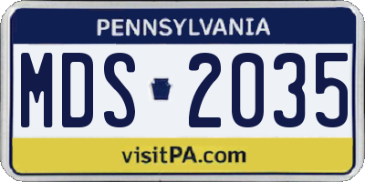 PA license plate MDS2035