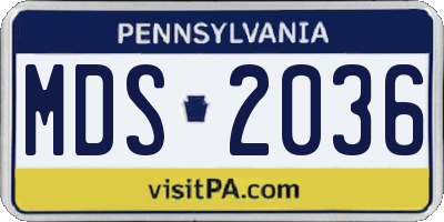 PA license plate MDS2036