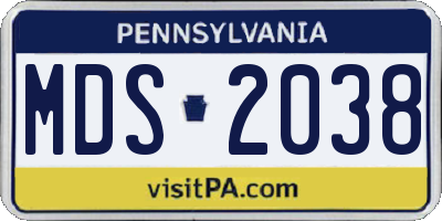 PA license plate MDS2038