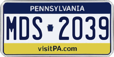PA license plate MDS2039
