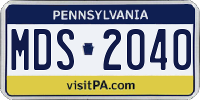 PA license plate MDS2040