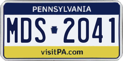 PA license plate MDS2041