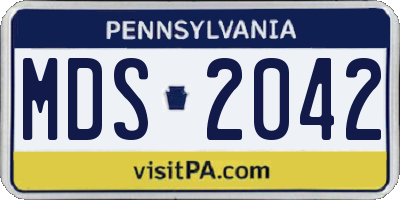 PA license plate MDS2042