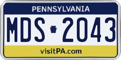 PA license plate MDS2043