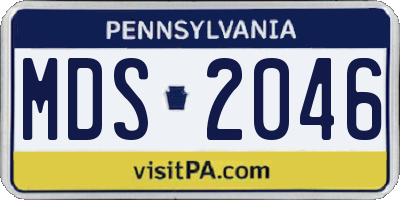 PA license plate MDS2046