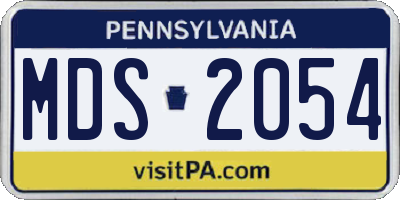 PA license plate MDS2054