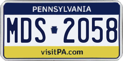 PA license plate MDS2058
