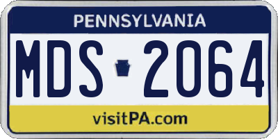 PA license plate MDS2064