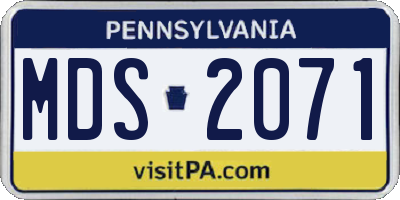 PA license plate MDS2071