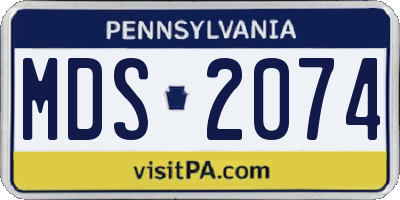 PA license plate MDS2074