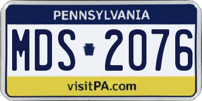 PA license plate MDS2076