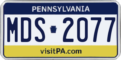 PA license plate MDS2077