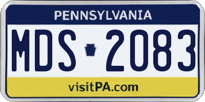 PA license plate MDS2083